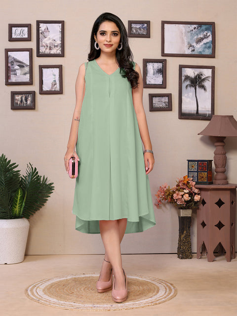 JT249 Sleeveless Flared top for women / Tunic for Women - 100% Pure Viscose, Up-Down Design, Casual Tops for women | Formal Tops for women | Beach Coverup Top | Maternity tops