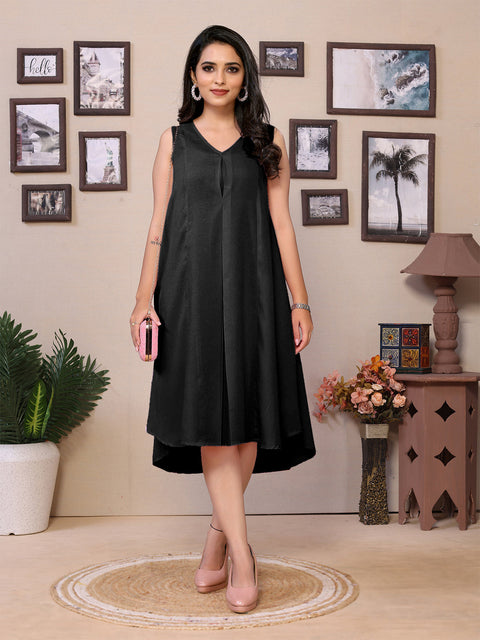 JT249 Sleeveless Flared top for women / Tunic for Women - 100% Pure Viscose, Up-Down Design, Casual Tops for women | Formal Tops for women | Beach Coverup Top | Maternity tops