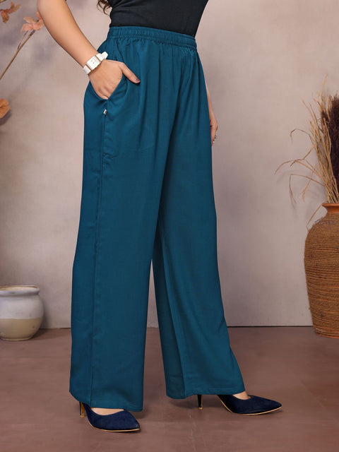 100% Viscose Palazzo for Women - Elegant and Comfortable Palazzo for Casual and Everyday Wear Rayon Plazzo for Women