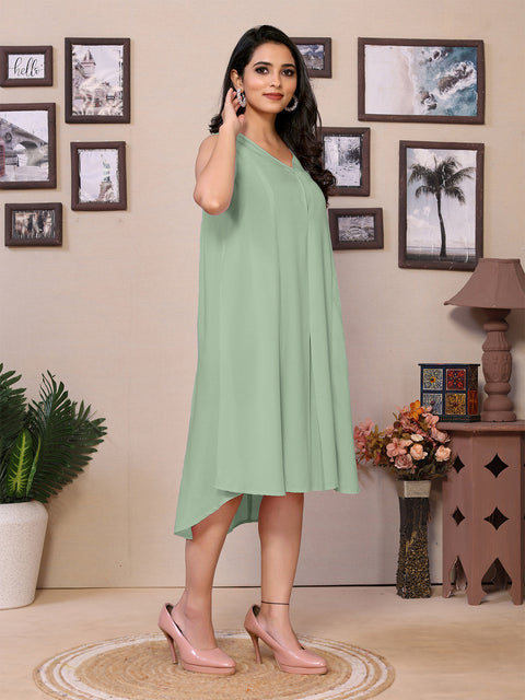 JT249 Sleeveless Flared top for women / Tunic for Women - 100% Pure Viscose, Up-Down Design, Casual Tops for women | Formal Tops for women | Beach Coverup Top | Maternity tops
