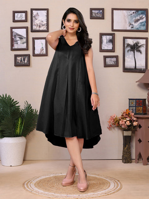 JT249 Sleeveless Flared top for women / Tunic for Women - 100% Pure Viscose, Up-Down Design, Casual Tops for women | Formal Tops for women | Beach Coverup Top | Maternity tops