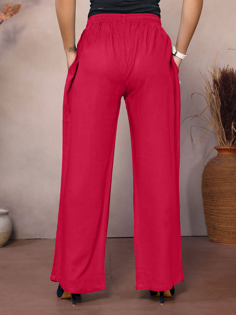 100% Viscose Palazzo for Women - Elegant and Comfortable Palazzo for Casual and Everyday Wear Rayon Plazzo for Women