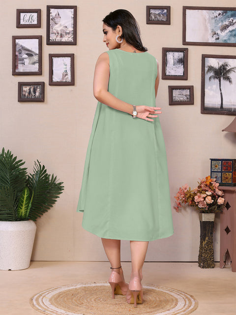 JT249 Sleeveless Flared top for women / Tunic for Women - 100% Pure Viscose, Up-Down Design, Casual Tops for women | Formal Tops for women | Beach Coverup Top | Maternity tops