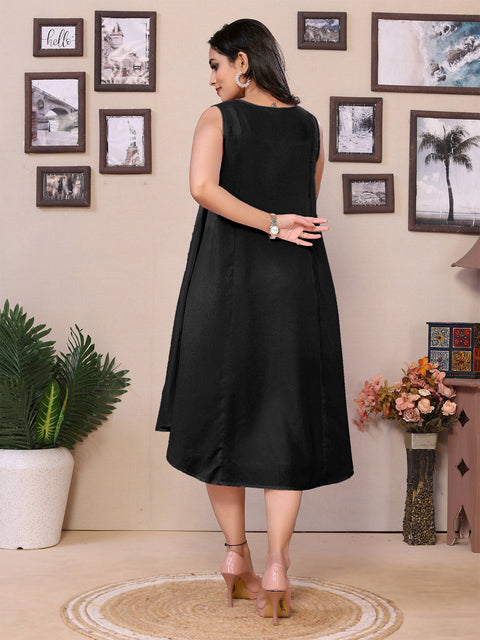 JT249 Sleeveless Flared top for women / Tunic for Women - 100% Pure Viscose, Up-Down Design, Casual Tops for women | Formal Tops for women | Beach Coverup Top | Maternity tops