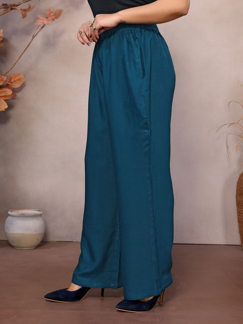 100% Viscose Palazzo for Women - Elegant and Comfortable Palazzo for Casual and Everyday Wear Rayon Plazzo for Women